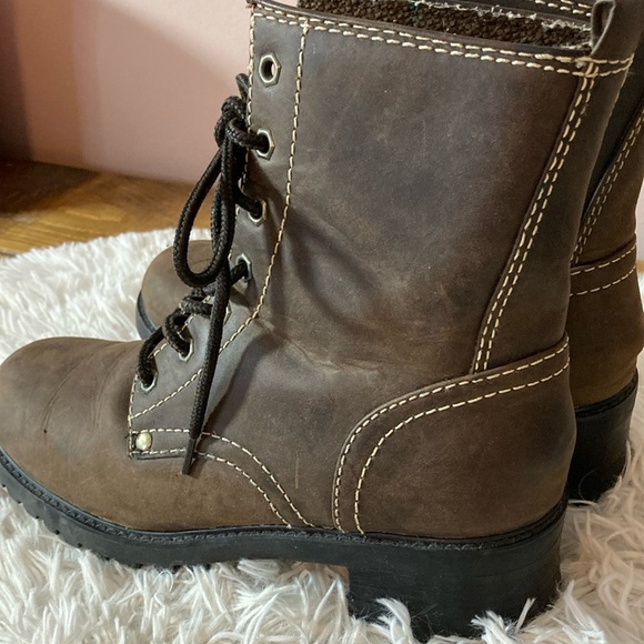Melrose Brown Lace-Up Combat Boots - Picture 10 of 14